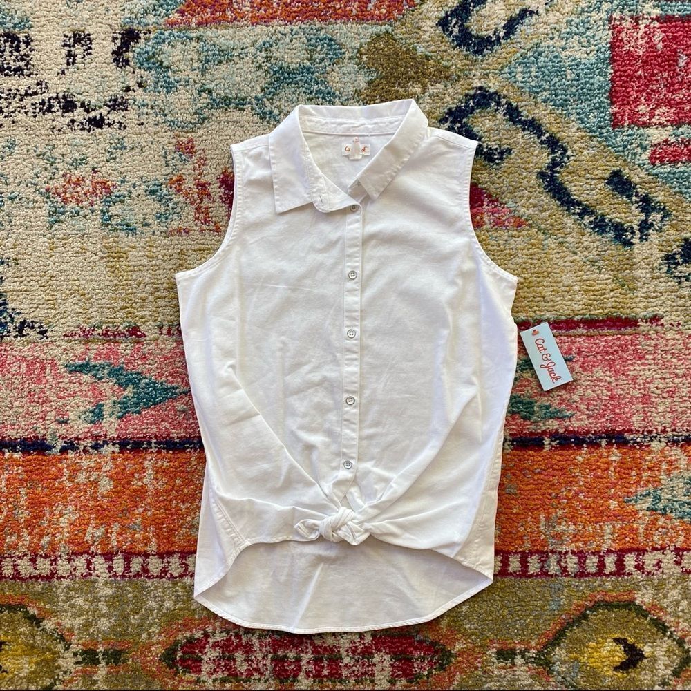 Cat & Jack Girls Button Down Top - Picture 3 of 7